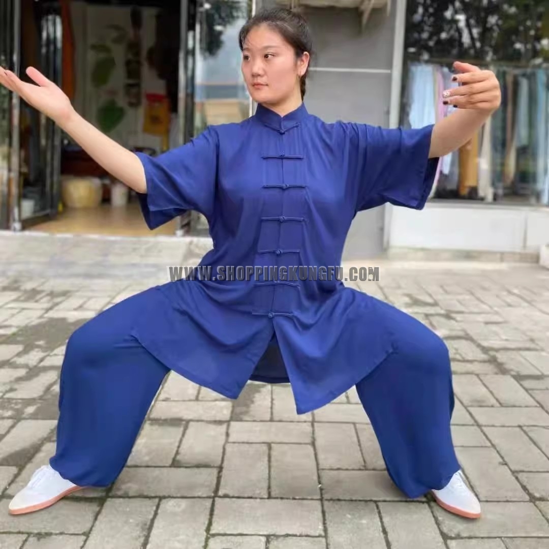 Tabg Clothes Summer Cotton Shortsleeves Tai chi Uniform Kung fu Wing Chun Wushu Suit